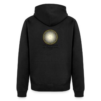 Blume des Lebens spirituell medititation chakra - Unisex Premium Bio Zip Hoodie - Schwarz - Hinten - Nico (187cm)