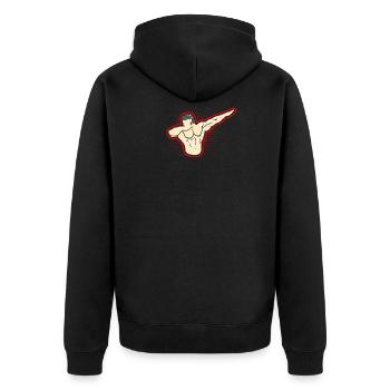 Dabbing Bodybuilder Gift Fitness Muscle Man - Unisex Premium Organic Zip Hoodie - black - Back - Nico (187cm)