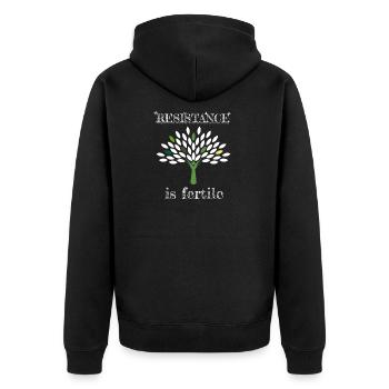 La résistance est fertile - Veste à capuche bio Premium Unisexe - noir - Dos - Nico (187cm)