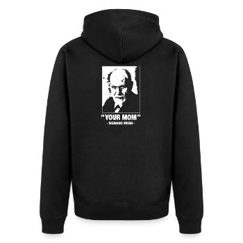 Sigmund Freud Votre cadeau de blague citation de votre mère - Veste à capuche bio Premium Unisexe - noir - Dos - Nico (187cm)