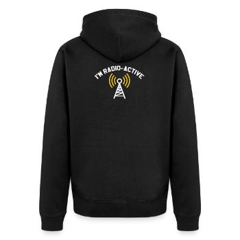 HAM radio jupe radio radio cadeau cadeau fréquence DJ - Veste à capuche bio Premium Unisexe - noir - Dos - Nico (187cm)