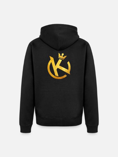 K with crown - Unisex Premium Organic Zip Hoodie - black