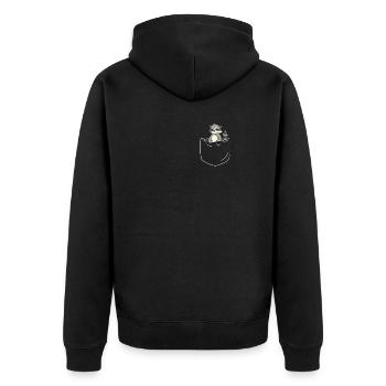 Cadeau drôle de chemise de poche de raton laveur - Veste à capuche bio Premium Unisexe - noir - Dos - Nico (187cm)