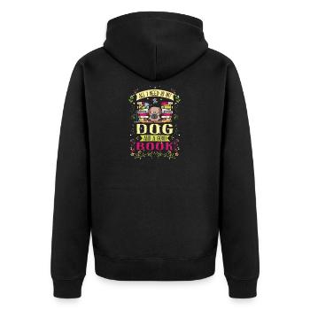 Lesen Geschenk Hunde Bücher Literatur - Unisex Premium Bio Zip Hoodie - Schwarz - Hinten - Nico (187cm)