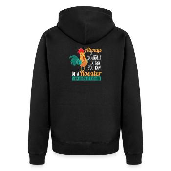 Rooster gift rooster chickens farm - Unisex Premium Organic Zip Hoodie - black - Back - Nico (187cm)