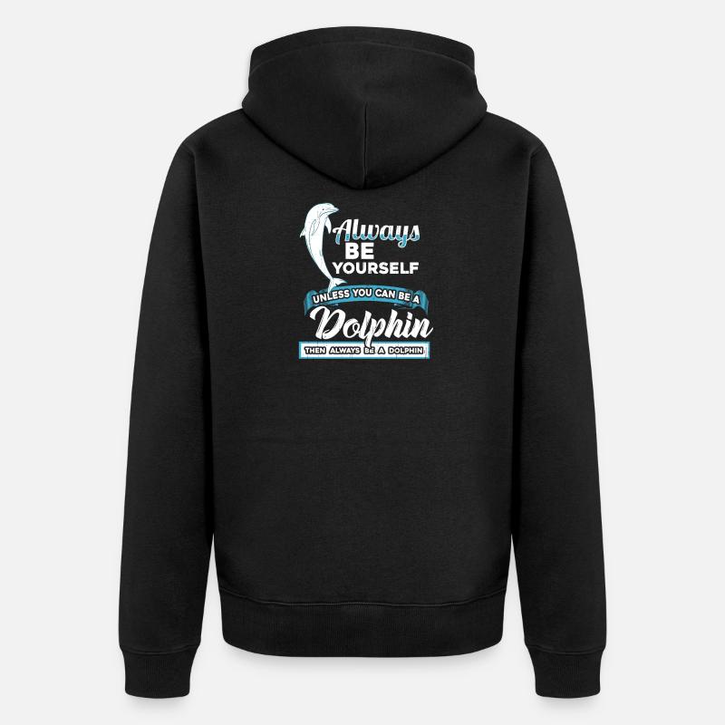 Delphin - Unisex Premium Bio Zip Hoodie - Schwarz
