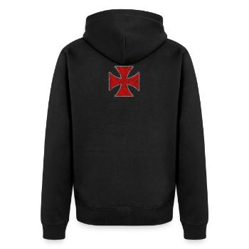 Cadeau médiéval chevalier croix chevalier croix - Veste à capuche bio Premium Unisexe - noir - Dos - Nico (187cm)