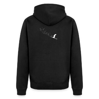 Skifahrer Skifahren Slalom Spray Tiefschnee Schnee - Unisex Premium Bio Zip Hoodie - Schwarz - Hinten - Nico (187cm)