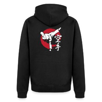 symbole de karaté coup de pied cadeau de sport - Veste à capuche bio Premium Unisexe - noir - Dos - Nico (187cm)