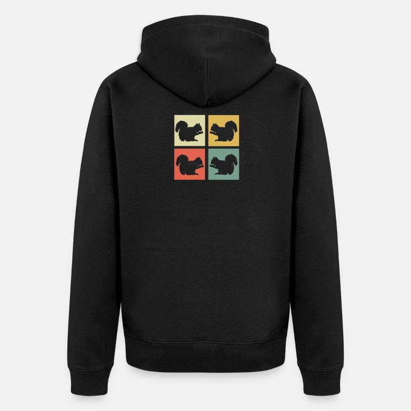 Eichhörnchen - Unisex Premium Bio Zip Hoodie - Schwarz