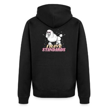 I have Standards Poodle Dog Poodle Gift - Unisex Premium Organic Zip Hoodie - black - Back - Nico (187cm)