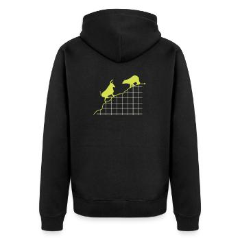 SHARES bull and bear - Unisex Premium Organic Zip Hoodie - black - Back - Nico (187cm)