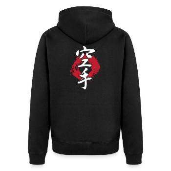 Karate Fighter Gift - Unisex Premium Organic Zip Hoodie - black - Back - Nico (187cm)
