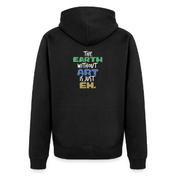 ART - Unisex Premium Bio Zip Hoodie - Schwarz - Hinten - Nico (187cm)