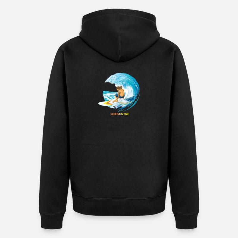 1 surf - Veste à capuche bio Premium Unisexe - noir