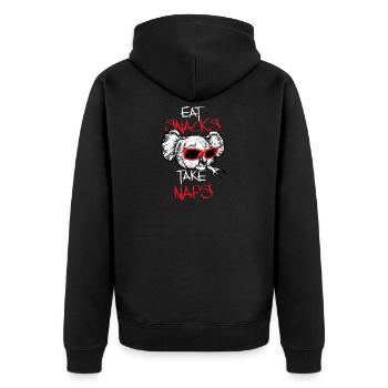 Koala Australia funny gift - Unisex Premium Organic Zip Hoodie - black - Back - Nico (187cm)