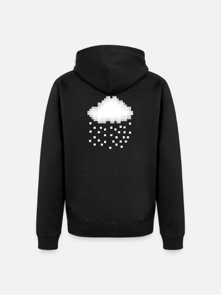 Snow Pixel - Unisex Premium Organic Zip Hoodie - black