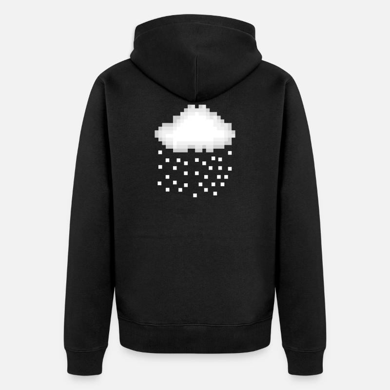 Schnee Pixel - Unisex Premium Bio Zip Hoodie - Schwarz