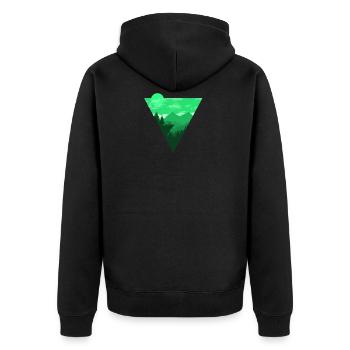 Camping Shirt I Outdoor Nature Travel Backpacker - Unisex Premium Organic Zip Hoodie - black - Back - Nico (187cm)