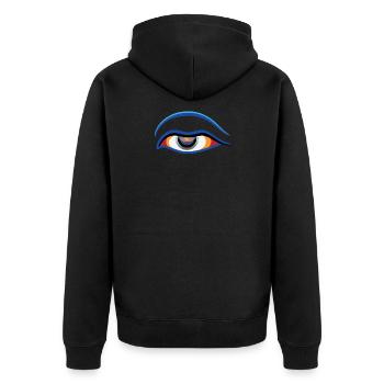 Traditionelles Bogenschießen-Geschenk für einen Fachmann oder - Unisex Premium Bio Zip Hoodie - Schwarz - Hinten - Nico (187cm)