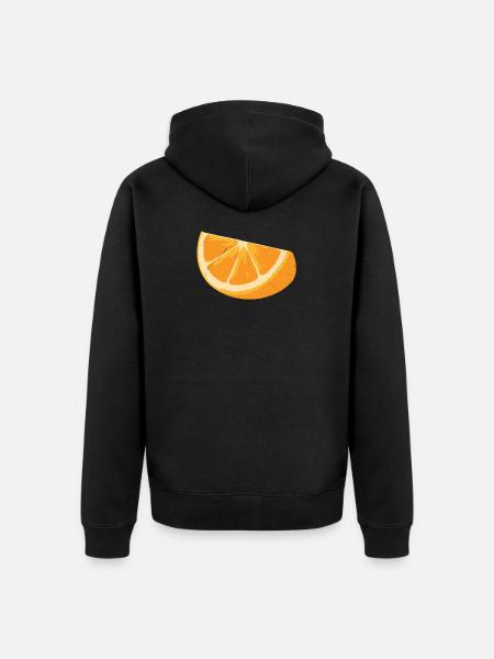 Orange Slice - Unisex Premium Bio Zip Hoodie - Schwarz