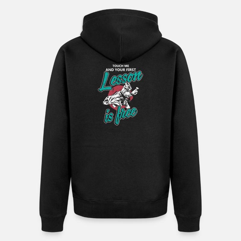 Judo Kampfstunde - Unisex Premium Bio Zip Hoodie - Schwarz