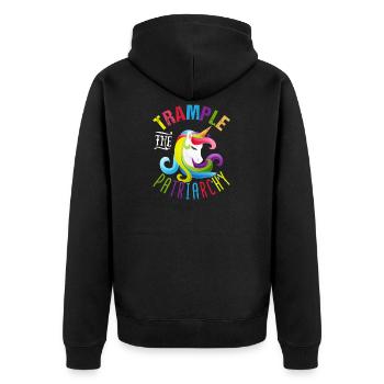 Trample The Patriarchy Unicorn Power - Veste à capuche bio Premium Unisexe - noir - Dos - Nico (187cm)