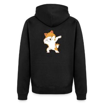 Akita Inu Dabbing Dog Cadeau Drôle Japon - Veste à capuche bio Premium Unisexe - noir - Dos - Nico (187cm)