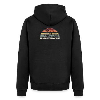 Eule - Unisex Premium Bio Zip Hoodie - Schwarz - Hinten - Nico (187cm)