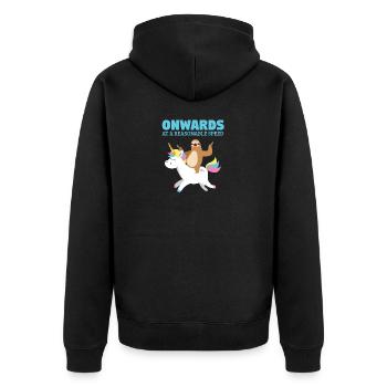 Cadeau pour enfants licorne paresseux Licorne - Veste à capuche bio Premium Unisexe - noir - Dos - Nico (187cm)