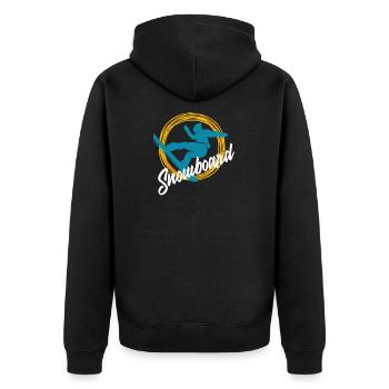 Snowboard Snow Winter Sports Gift Board Cold - Unisex Premium Organic Zip Hoodie - black - Back - Nico (187cm)