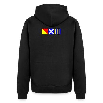 Drapeaux Nautiques | Oh mon Dieu! - Veste à capuche bio Premium Unisexe - noir - Dos - Nico (187cm)