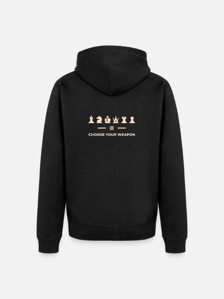 Chess player - chessmen - gift - Unisex Premium Organic Zip Hoodie - black