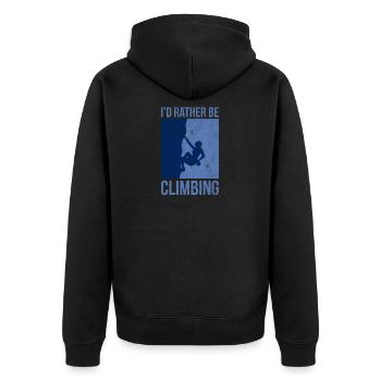 Climbing Climbing Rock Climbing Mountaineering - Unisex Premium Organic Zip Hoodie - black - Back - Nico (187cm)