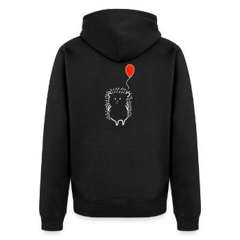 Süßer Igel Ballon Rot Kinder Kids Geschenk Familie - Unisex Premium Bio Zip Hoodie - Schwarz - Hinten - Nico (187cm)