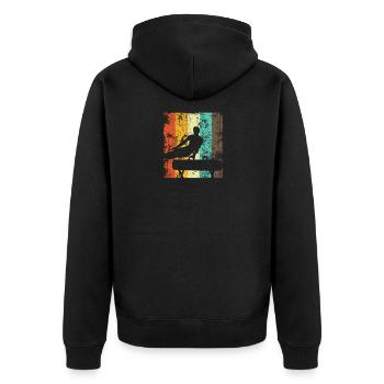 Turner - Unisex Premium Bio Zip Hoodie - Schwarz - Hinten - Nico (187cm)