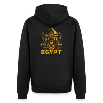 Ägypten - Unisex Premium Bio Zip Hoodie - Schwarz - Hinten - Nico (187cm)