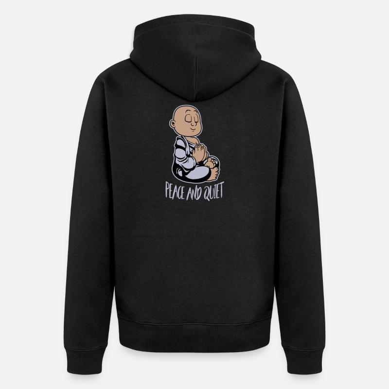 Calme et paix Moench - Veste à capuche bio Premium Unisexe - noir