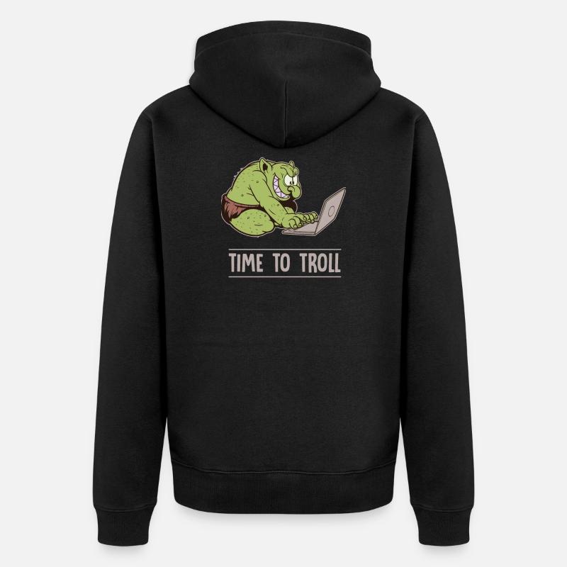 C’est l’heure d’Aergern Troll - Veste à capuche bio Premium Unisexe - noir