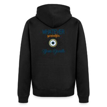 Tout ce qui saupoudre vos beignets - Veste à capuche bio Premium Unisexe - noir - Dos - Nico (187cm)