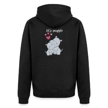 Hippopotame - Hippopotame - Hippopotame - Famille - Coeur - Veste à capuche bio Premium Unisexe - noir - Dos - Nico (187cm)