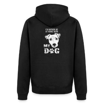 Hund Hundebesitzer Hundeliebhaber Hundebesitzer - Unisex Premium Bio Zip Hoodie - Schwarz - Hinten - Nico (187cm)