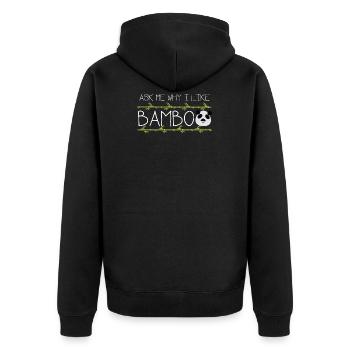 Cadeau de bambou amour panda animal - Veste à capuche bio Premium Unisexe - noir - Dos - Nico (187cm)