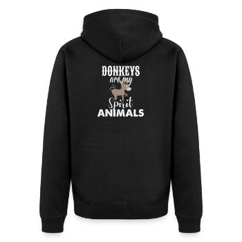 Donkey - Unisex Premium Organic Zip Hoodie - black - Back - Nico (187cm)