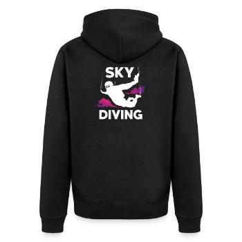 Skydiving skydiving - Unisex Premium Organic Zip Hoodie - black - Back - Nico (187cm)