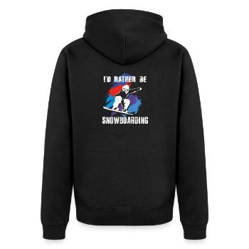 Snowboard Snowboarder Snowboarden - Unisex Premium Bio Zip Hoodie - Schwarz - Hinten - Nico (187cm)