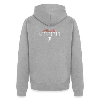 Official Speed Camera Radar Control Speed - Unisex Premium Organic Zip Hoodie - heather grey - Back - Nico (187cm)