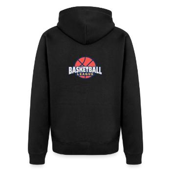 Basketball - Unisex Premium Bio Zip Hoodie - Schwarz - Hinten - Nico (187cm)