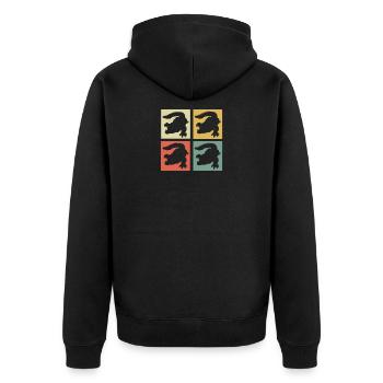 Krokodil - Unisex Premium Bio Zip Hoodie - Schwarz - Hinten - Nico (187cm)