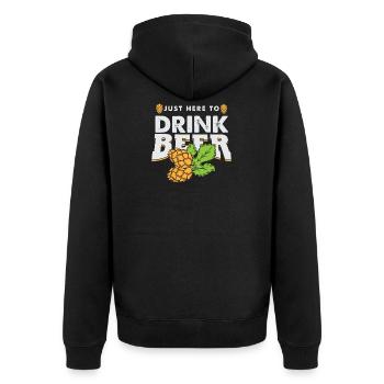 Bier trinken Alkohol trinken - Unisex Premium Bio Zip Hoodie - Schwarz - Hinten - Nico (187cm)